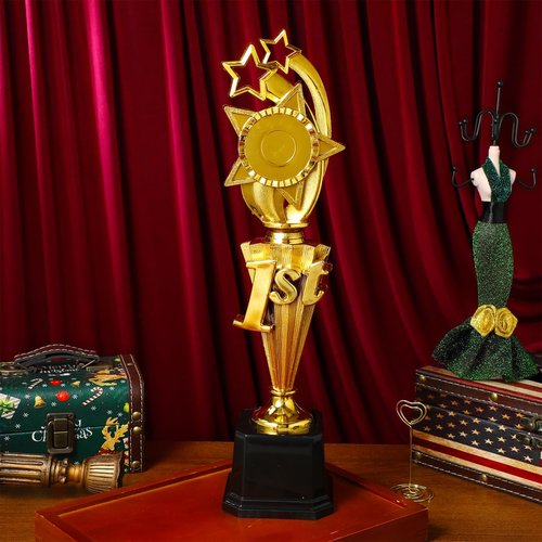 NOLITOY 14 Inch Star-Shaped Trophy for Boy Girl, 1st Place Trophy First Place Award for Soccer Competitions, Celebrations and School Events