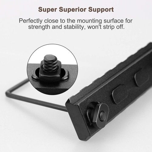 Bontok Single Picatinny Aluminum Accessory Rail Set 3 5 7 9 11 13 Slots with 13 T-Nuts & Screws, 6 Wrench- Squared Corner- Aluminum