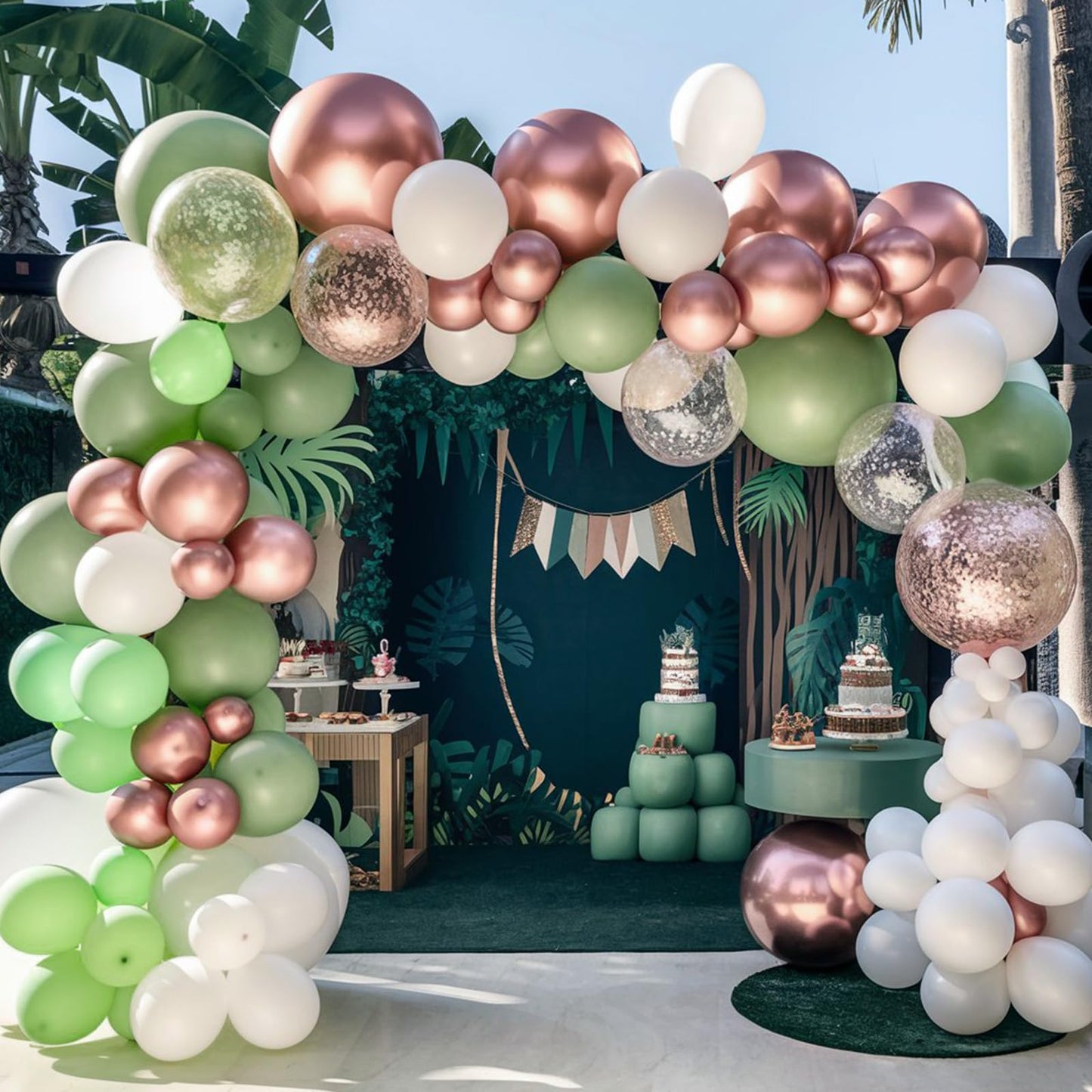 Sage Green Dusty Pink Balloon, 60 Packs 12 Inch Olive Green Retro Pink Balloon, Baby in Bloom Balloons for Girls Women Baby Shower Birthday Floral Fairy Party Woodland Party Decorations