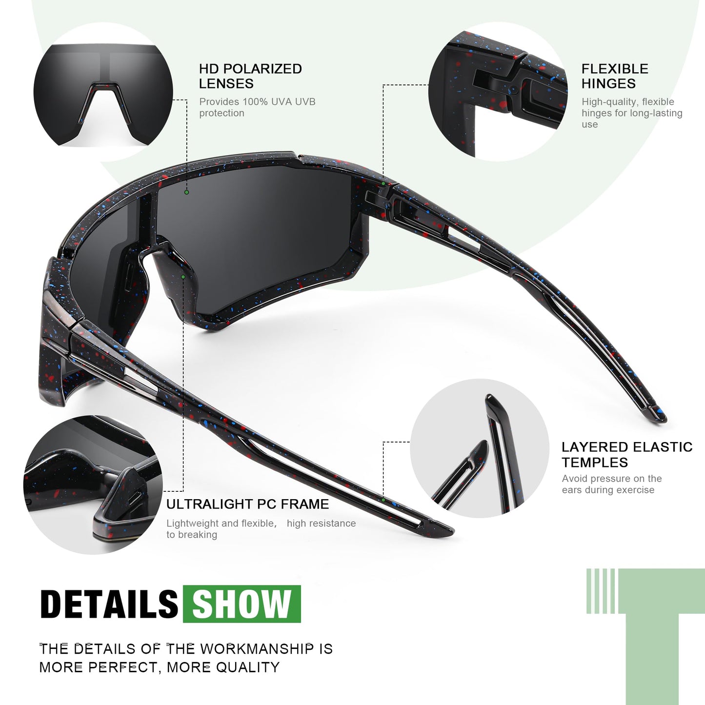 TURBOPEP 3 Pack Kids Polarized Sunglasses - Youth Baseball Sunglasses for Boys Girls Age 3-12 Sports UV Protection Goggles