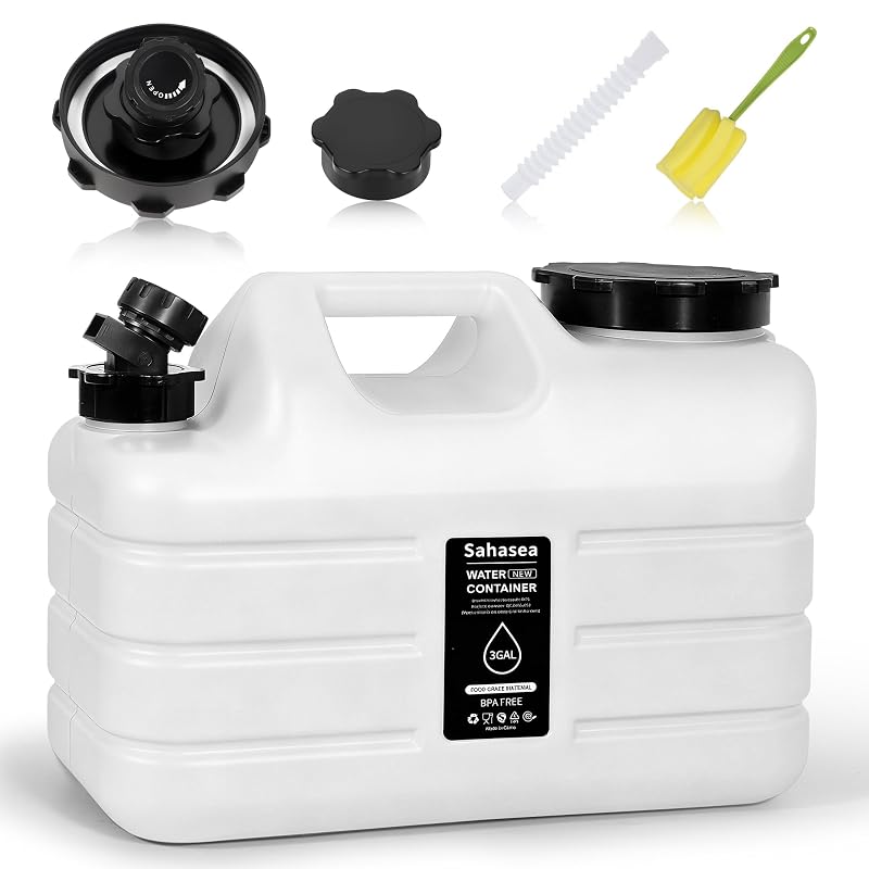3 Gallon BPA-Free Water Jug with Leak-Proof Lid for Camping - Portable White