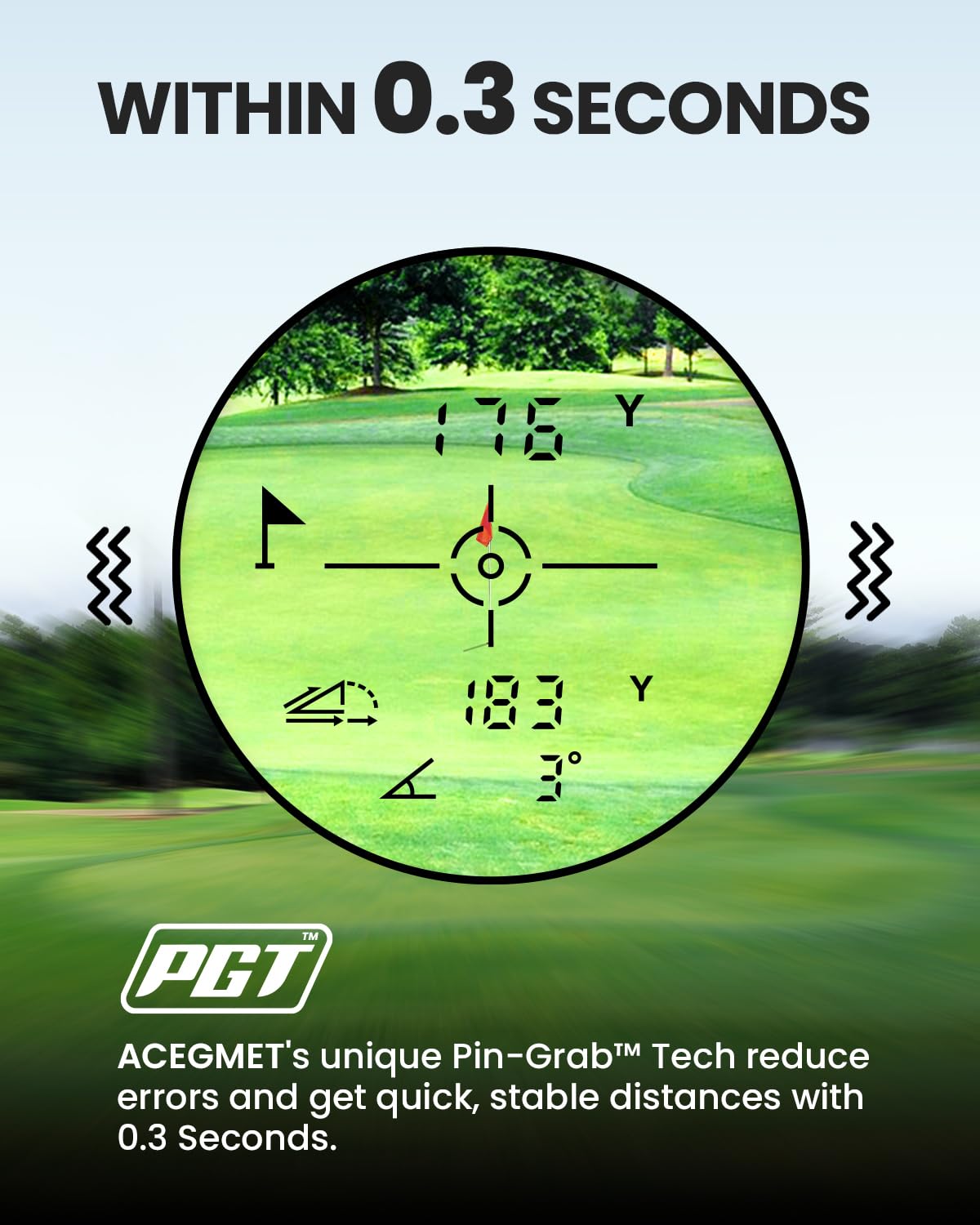 ACEGMET PF2C Golf Rangefinder with Slope, 0.3s Flag Pole Locking Vibration, ±1yd Accuracy, 870 Yards Rechargeable Laser Range Finder Golf, Golf Accessories for Men