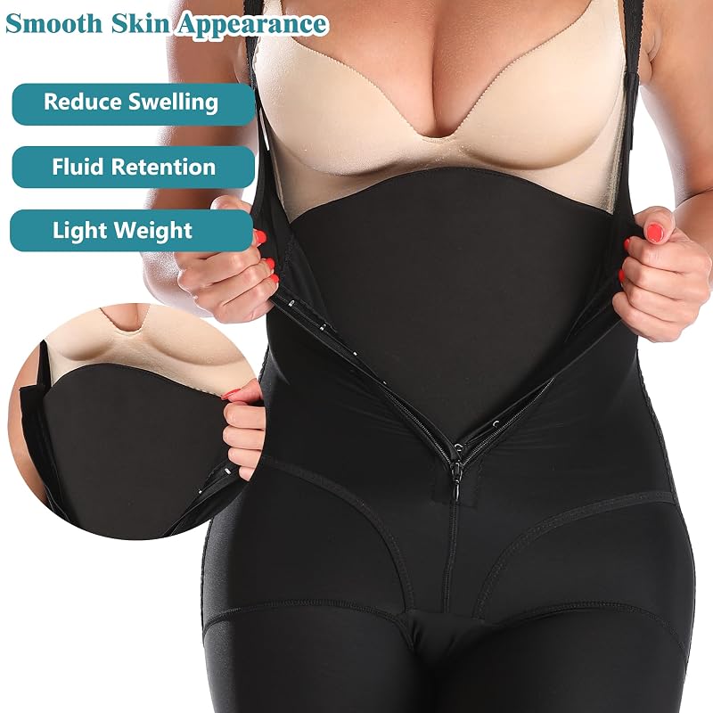 Post Surgery Liposuction Ab Boards and Foams Set (Black) - 8.7x12.2in Front, 11.8x9in Back, 2-Piece Paz Wean