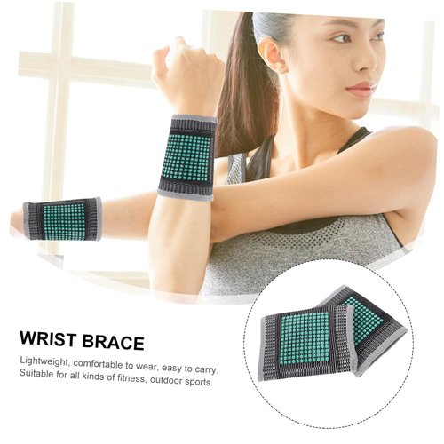 OUNONA 1 Pair Self Heating Graphene Wrist Guards for Sports Support for Men Women Breathable Comfortable Design for Basketball Yoga Fitness and More