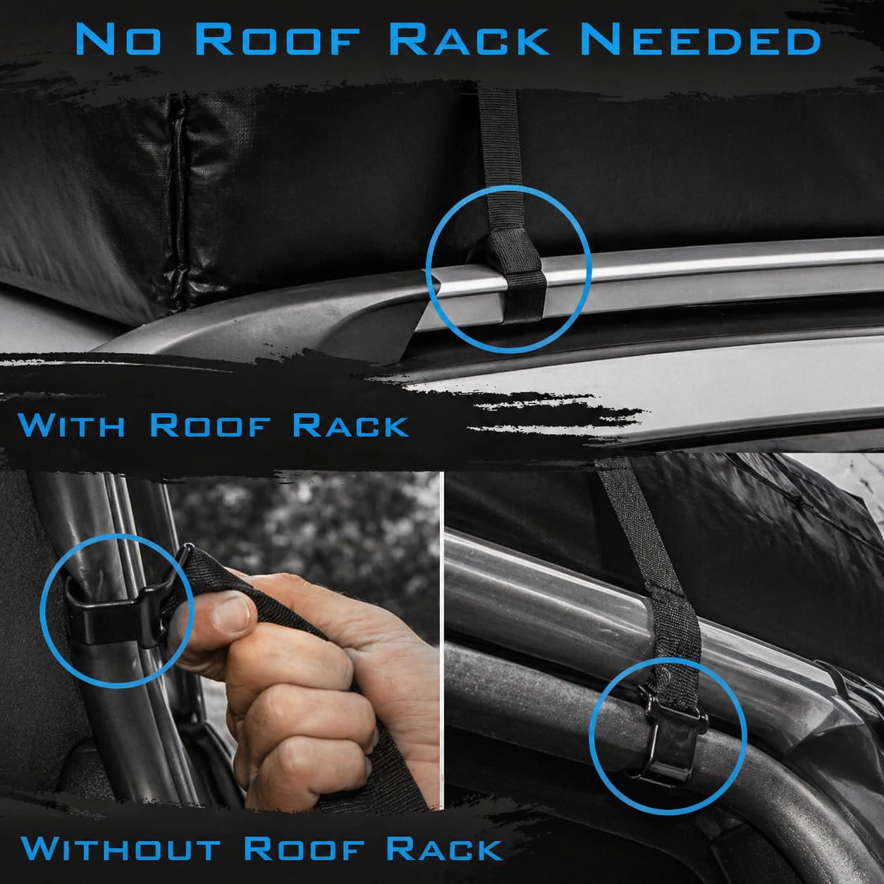 Voyager 18 Waterproof Rooftop Cargo Carrier Bag, 18 Cubic Feet Vehicle Roof Storage with Straps & Door Hooks, Heavy Duty Car Top Carrier for SUVs, Vans, RVs & Trucks, 48" x 36" x 18"