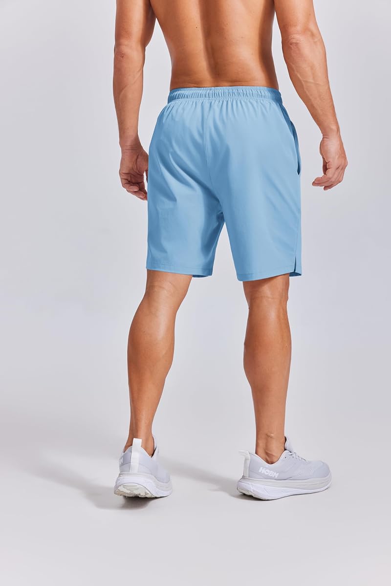 Sky Blue 7-Inch Swim Trunks with Mesh Liner - Quick-Dry Men’s Bathing Shorts, COOFANDY, Large