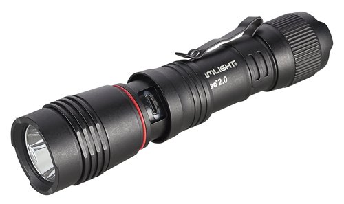 Streamlight 89000 ProTac 2.0 2000-Lumen 17300 Candela Rechargeable Tactical LED Flashlight with USB C Cable, and Holster, Box, Black