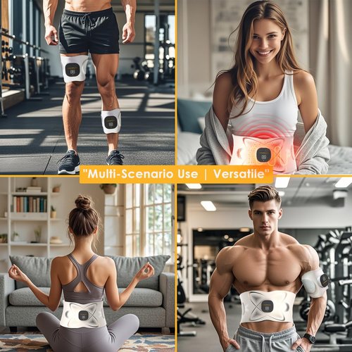 Abs Sculptor, Ab Toning Belt with Heating Pad for Stomach Cellulite Removal Fat Burning, ab Toner Machine for Belly Exercise Smooth & Firming, Lower Back Massager for Women Men Pain Relief Unisex