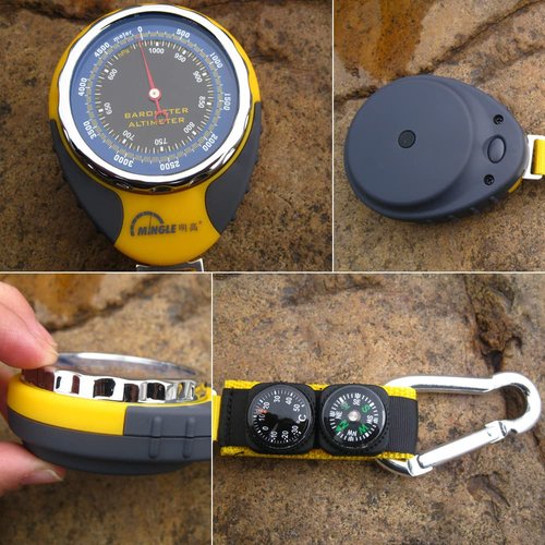 HXBER Portable Multi Functional Digital Altimeter Barometer for Outdoor Camping Hiking Climbing