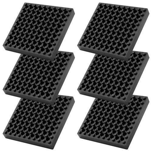 Homaisson 6 Pcs Exercise Equipment Mats, 4x4x0.8 Rubber Vibration Dampening Pads, Nonslip Stationary Bike Mats, Ideal for Treadmills Exercise Bikes and Heavy Machinery