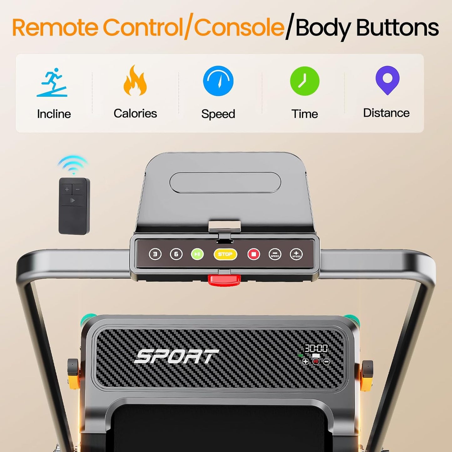 2 Side Walking Pad Treadmill with Incline Massage Function, 2 in 1 Under Desk Treadmills Walking Pad and Foot Massager for Home/Office, Portable Treadmill with Remote Control LED Display