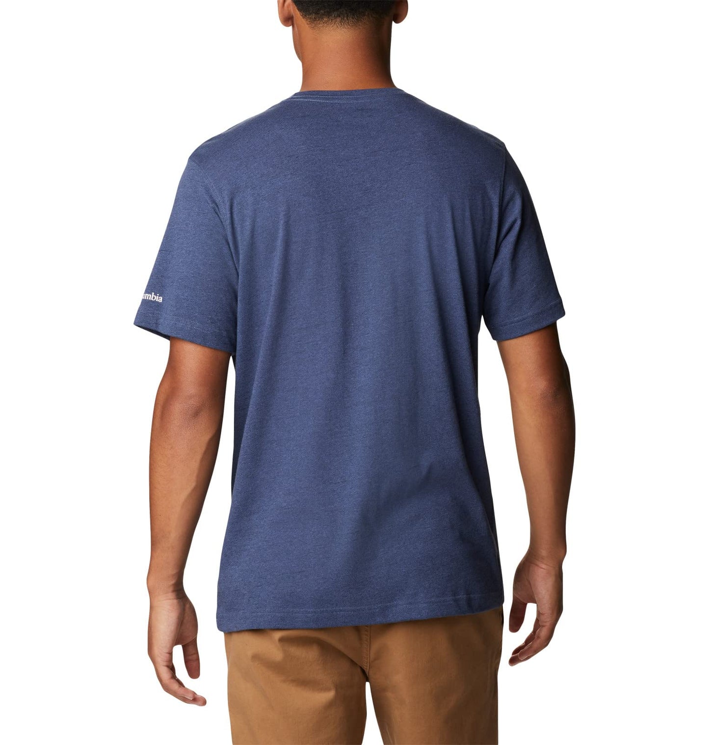 Columbia Men's Thistletown Hills Graphic Short Sleeve, Dark Mountain Heather/Hikers Graphic, Large