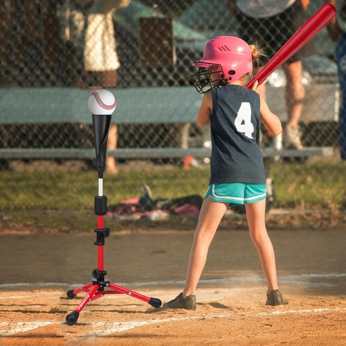 BaseGoal Baseball Tee for Kids,Batting Tee,Softball Tee,Youth Hitting Tee,Teeball Tee,Travel Tee,Easy Adjustable Height