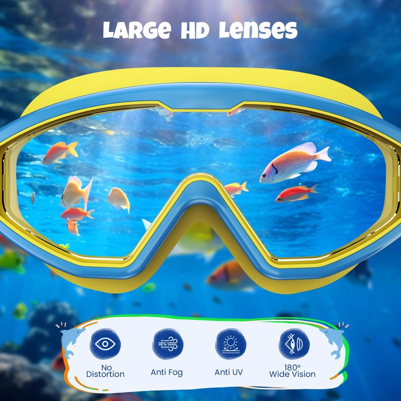 QALLY Kids Goggles Age 4-16, Anti-Fog UV 180°Clear View Kids Swim Goggles, 3 Pack Swimming Goggles Waterproof Pool Goggles for Boys Girls Toddler Kids Youth