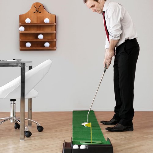 Marsui Wooden Golf Ball Display Case 24 Balls Wall Mounted Golf Ball Display Holder Father's Day Collection Gifts for Golf Ball Enthusiasts Dad, 15. 8 x 11. 8 Inch