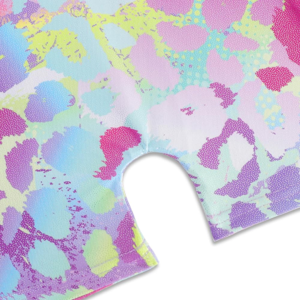 Alakuoti Toddler Leotard Gymnastics Shiny Colorful Rainbow Leopard Cheerwearing Outfits Rainbow Leopard 9-10 Years