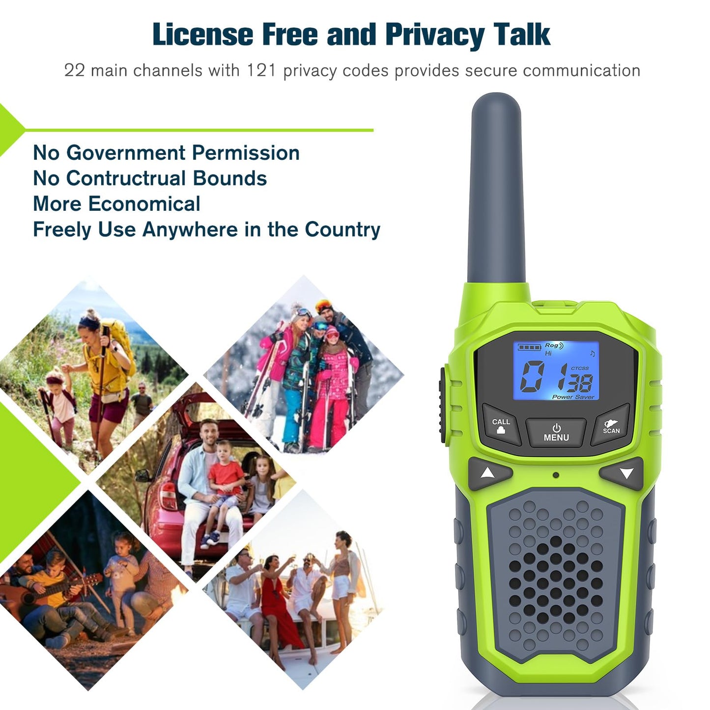 Walkie Talkies for Kids,Long Range 2 Way Radio 22CH VOX,Birthday Gift,Family Walkie Talkie for Camping Hiking Indoor Outdoor，Toys Gifts for 6-12 Years Old Boys Girls（No Batteries）