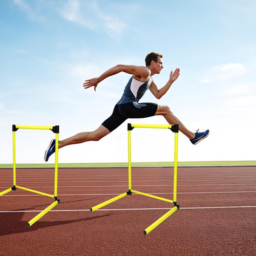 ZSHIGANMA 3 Pack Adjustable Height Hurdles Training Equipment, Agility Speed Jumping Training Equipment for Basketball Soccer Football Dogs, Indoor & Outdoor, Detachable Hurdles Track and Field(Green)