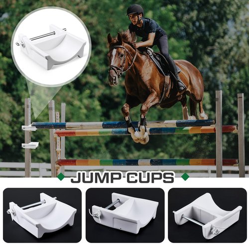 Abbylike 4 Pairs (8 Pieces) Jump Cups Plastic Horse Jump Cups with Pin Fits Standards Uprights Lightweight Durable for Hobby Horse Jumper Equestrian Activities