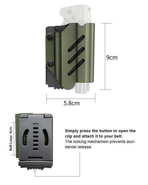 VIPERADE VAK6-S Survival Multitool with Folding Knife, LED Flashlight and Pulse Ignition, EDC Pocket Knife for men, Rechargeable Flashlight with Belt Sheath (Black)