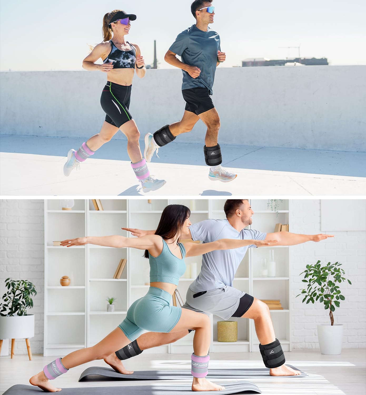 Ankle Weight, Wrist Leg Arm Weights for Women Men with Adjustable Straps, A Pair of 20LBS(10 LB Each Weight) Strength Training Weighted for Walking Yoga Jogging Running Dance, Black