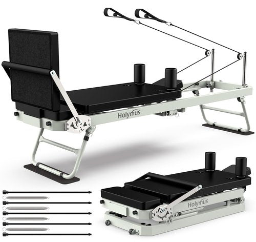 77.5" Foldable Pilates Reformer Machine for Home ??Dual Resistance Springs & Cords, Jump Board, 400 lbs Capacity ??Professional Home Gym Equipment for Beginners & Advanced Workouts