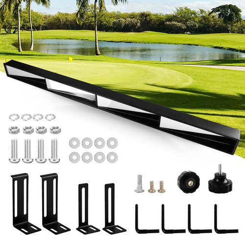 Xislet No-Drill Golf Cart Rear View Mirror - 4-Panel Wide-Angle Universal Fit for Yamaha, EZGO & Club Car - True Panoramic View with No Blind Spots