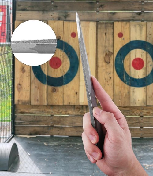 WICING 9.5 Inch Throwing Spikes - 0.236" Thick Full Tang Design, with Nylon Sheaths for Recreation and Competition - 3 Pack