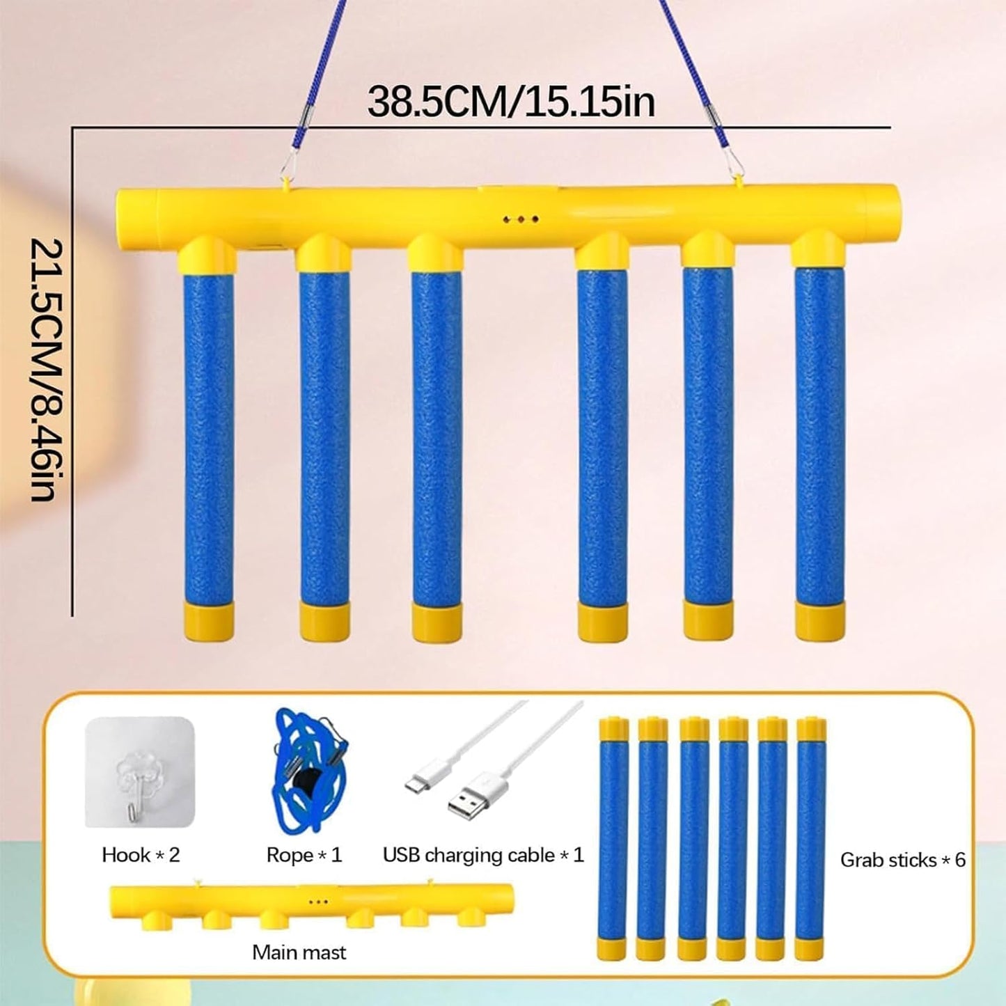 2025 Upgrade Reflex Challenge Game,Throwing Stick Game,Hand Eye Coordination Training Toy,Hand Challenge,Adjustable Speed Catching.