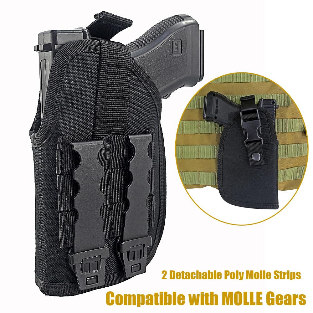 Bursport Molle Outside Waistband Gun Holster Optic Ready Holster Compatible with Medium Full Size Handgun with Laser Light Mounted