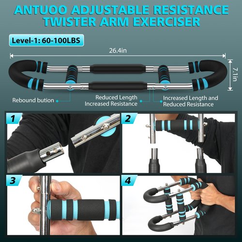 Twister Arm Trainer, Power Arm Trainer for Men, 60-100lb Twister Arm Trainer Equipment, Adjustable Chest Trainer for Men, Shoulder Muscle Training, Fitness Equipment
