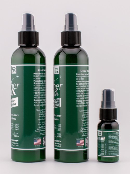 Bug Soother MAX - Extra Strength Natural Gnat, Tick, and Mosquito Repellent, 2 Pack 8 fl oz w/Free 1 oz. DEET-Free Bug Spray Deterrent - Safe for Adults & Environment - Made in USA