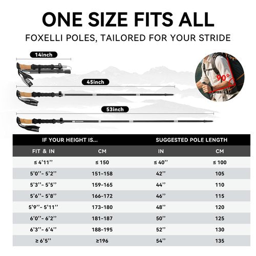 Collapsible Hiking Poles Folding Trekking Poles Walking Stick Lightweight Aluminum Hiking Gear with Metal Quick Lock,Cork Handle,Adjustable 2 PC Stick for Seniors Women Men