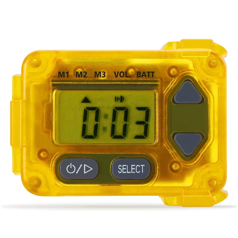 Yellow Swim Tempo Trainer IP68 Waterproof Audible Metronome & Stroke Timer - 3 Training Modes