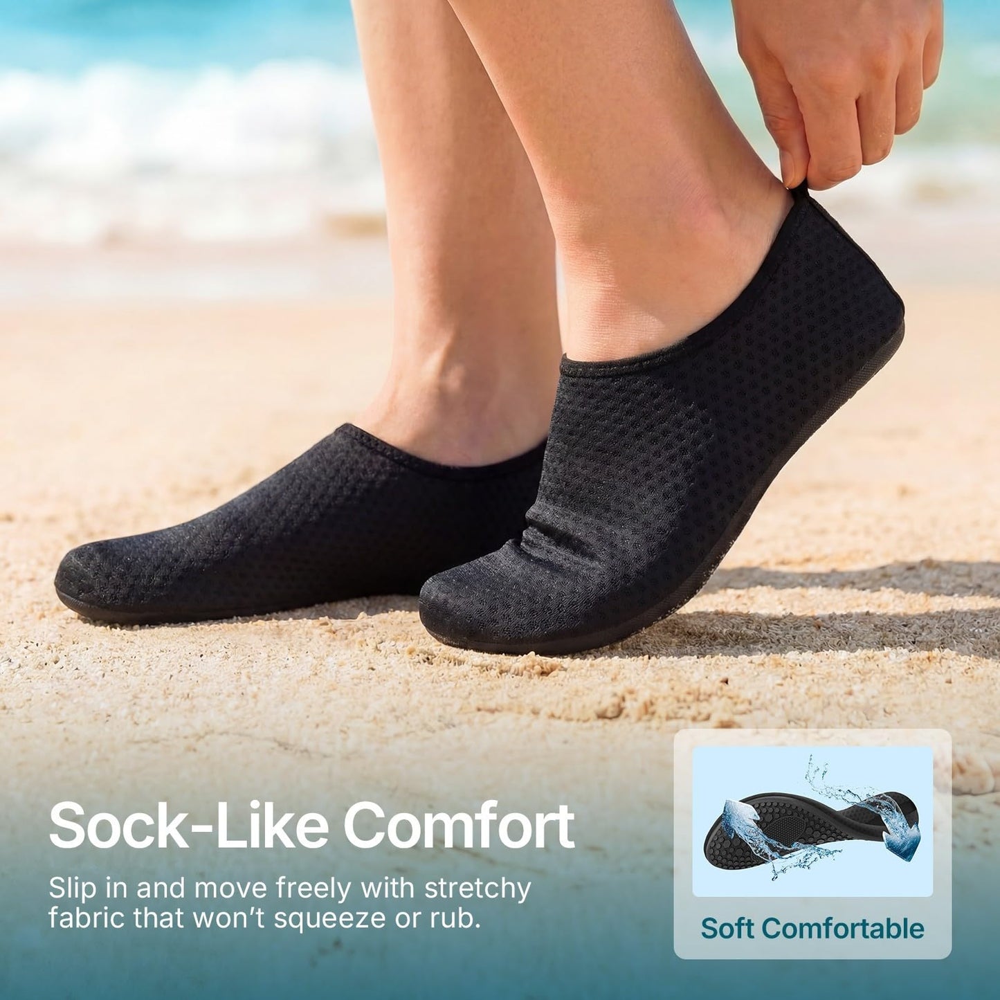 Water Shoes for Women Men Quick-Dry Aqua Socks Swim Beach Barefoot Yoga Exercise Wear Sport Accessories Pool Camping Must Haves Adult Youth Size 5-6Women/4-5Men