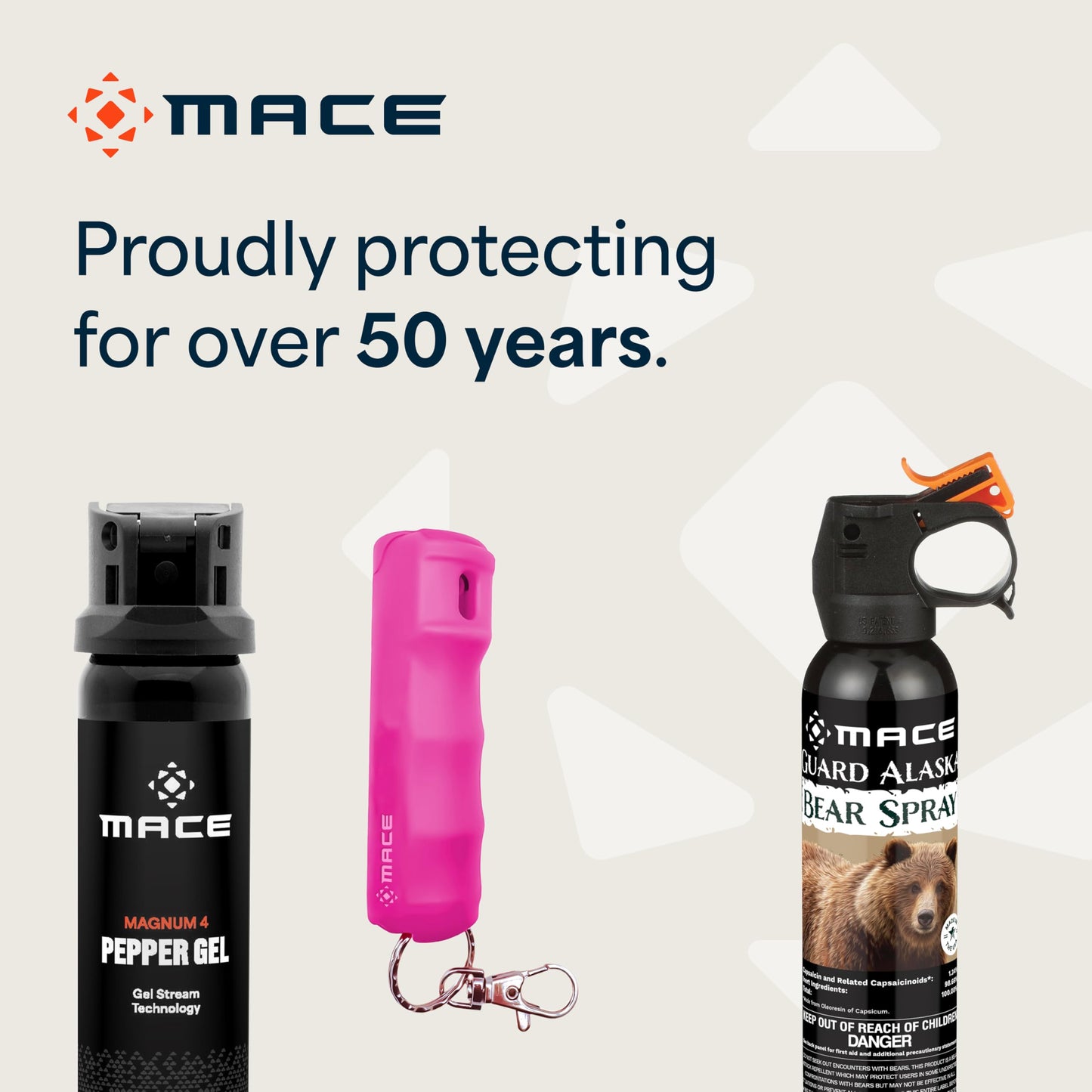 Mace Pepper Spray - Clip On Hard Case Model, 0.42 oz, 12 Feet Range, Max Police Strength, Long Lasting UV Dye, Flip Top Safety Cap, Self Defense Pepper Spray for Women & Men - Pink