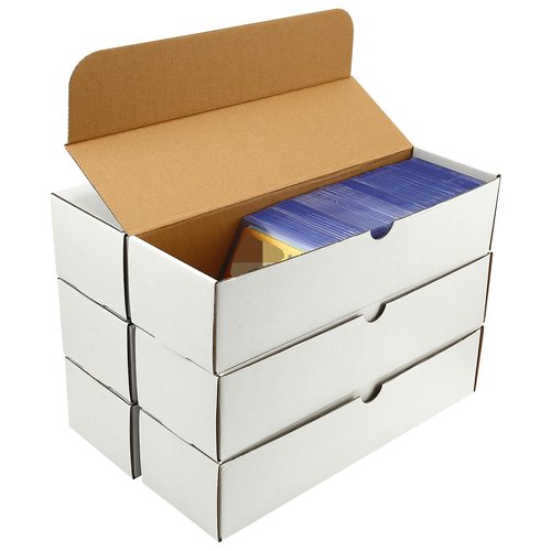 BIU-BOOM Trading Card Storage Box,6-Pack-4800 Count Corrugated Cardboard Card Box With Mtg/Magic/TCG Storage and Collection,Labels For Card Storage Box
