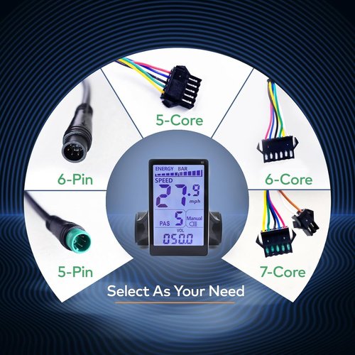 Mcezdy Ebike Display, UART No. 2 Protocol, 24V-60V Aluminum Alloy Frame Cycling Computer, Ebike LCD Display to Enrich Cycling Journey