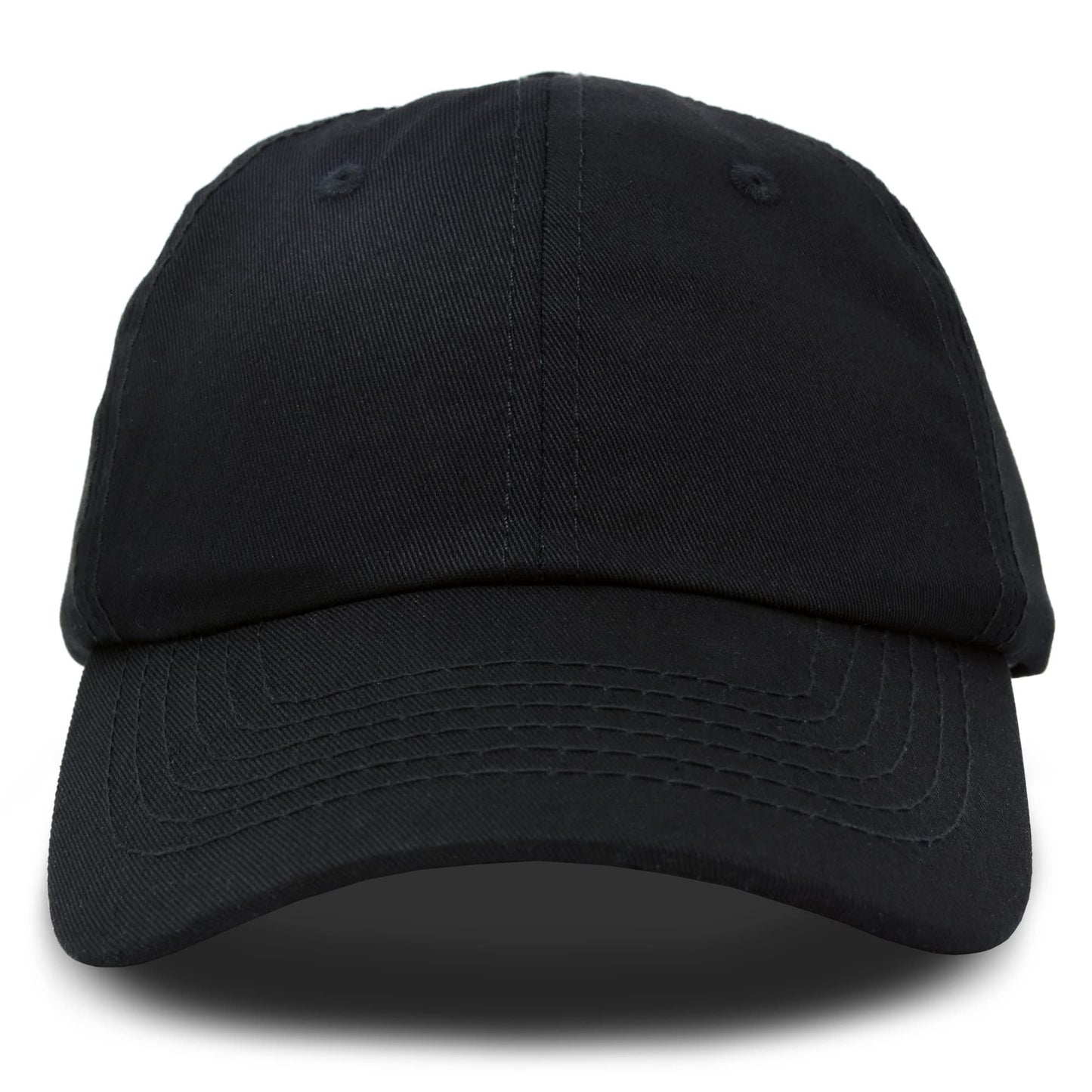 DALIX Unisex Youth Childrens Cotton Cap Adjustable Plain Hat - Unstructured (Black)
