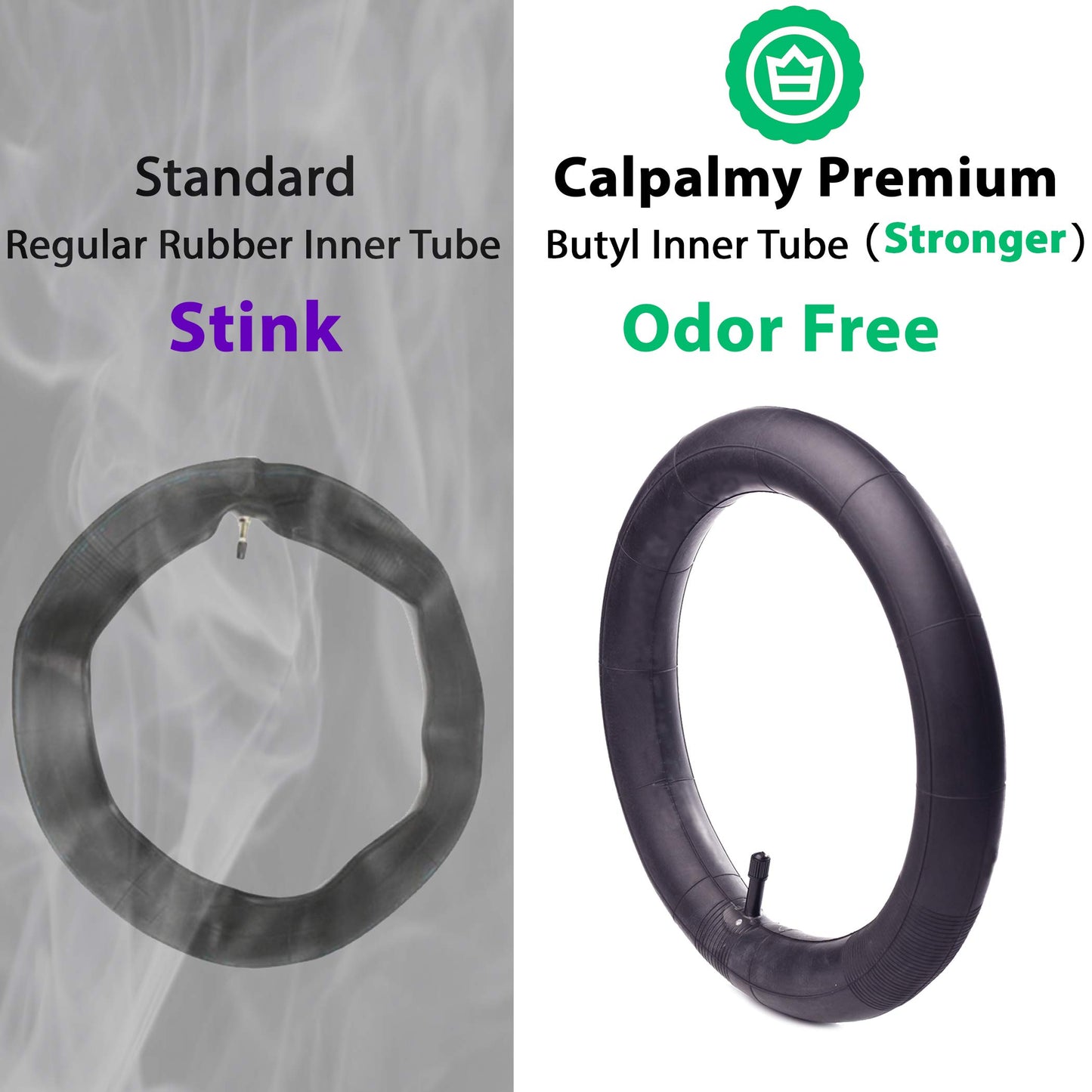 (2 Sets) 12” x 2.125 Kids Bike Replacement White Tires and Tubes - Compatible with Most 12”-12.5” Kids Bikes Like RoyalBaby, Schwinn, and Dynacraft - Made from BPA/Latex Free Butyl Rubber