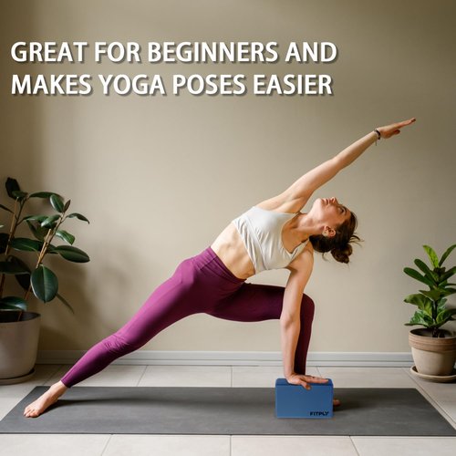 Fitply Yoga Blocks 2 Pack - Non-Slip Yoga Brick & Foam Blocks Yoga Set, High-Density Pilates Block for Stretching, Meditation, and Exercise Blocks Foam, Ideal for Deep Poses