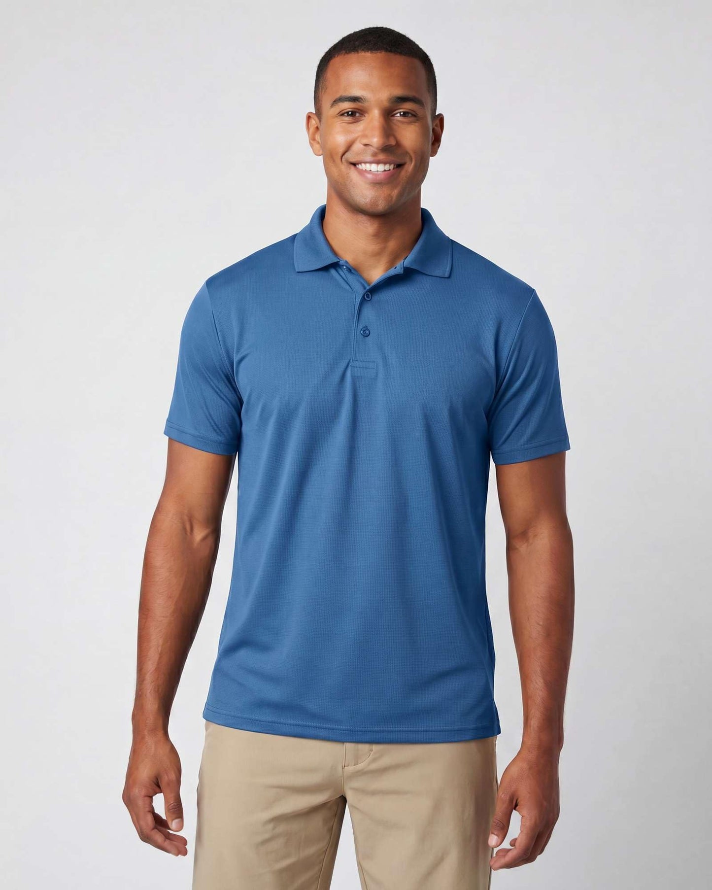 Real Essentials 3 Pack: Men's Short Sleeve Golf Polo Casual Workout Sports Moisture Wicking Collared Shirt, Set C, Large