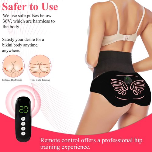 Hip Trainer, Butt Lifting Machine Glute Muscle Stimulator, 8 Modes & 20-Level Intensity Muscle Toner Stimulator, EMS Muscle Stimulator Booty Trainer for Women Men Home Fitness