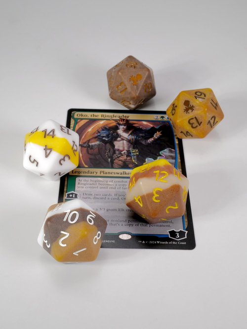 S'Mores Matte Spindown D20 by Kraken Dice