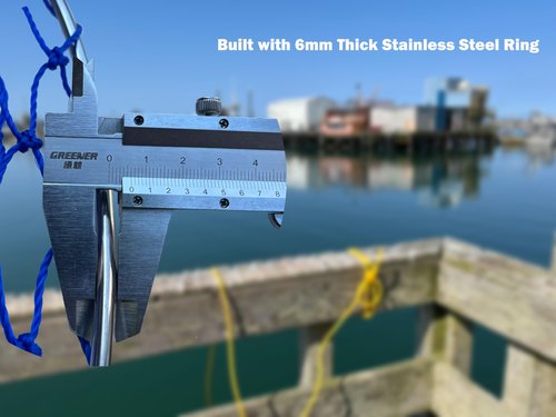 LUPUSH Crab Ring Trap Kit 2 Sets – Heavy-Duty Crab Net with 100ft Rope, Bait Bag, Clip & Ruler – 24” Stainless Steel Two-Ring Crab Trap for Dock & Pier Crabbing – Complete Recreational Crabbing Gear