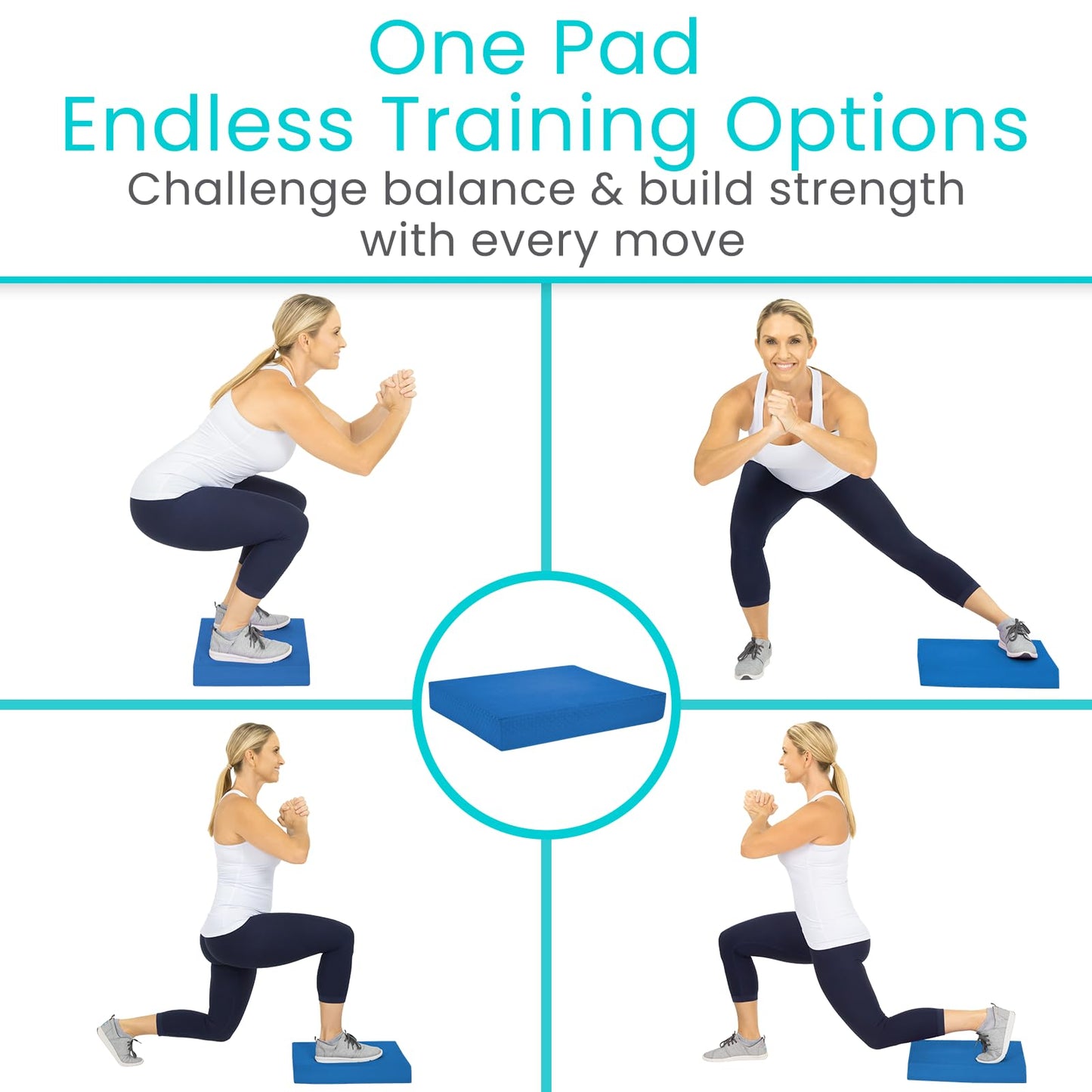 Vive Balance Pad - Foam Large Yoga Mat Trainer for Physical Therapy, Stability Workout, Knee and Ankle Exercise, Strength Training, Rehab - Chair Cushion for Adults, Kids, and Travel