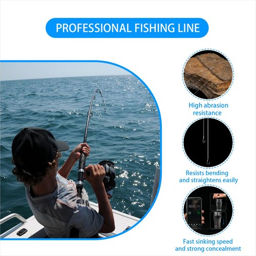 WHTCHSU Fishing Thread Nylon Elastic Invisible Magic Fishing Line Bait Thread 0.1/0.2 mm Length 656 Feet Per Spool Stretchy Line Clear String