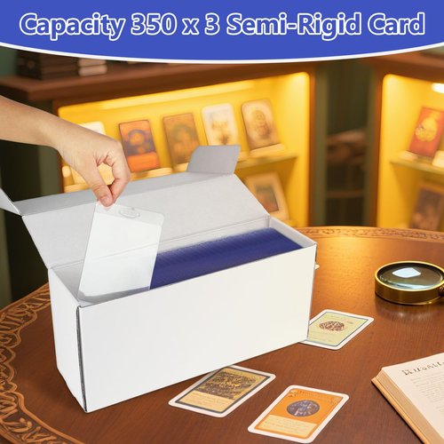 DEDC 3Pcs 14.8-Inch Semi-Rigid card holder Storage Box, trading card storage box, wooden cardboard card storage box