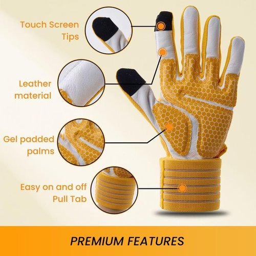 CRUNCHQUENCH-FlexGrip ??Goat Leather Palm Weightlifting Gloves, Silicone Grip, Breathable, Touchscreen, Multi-Use Fitness Gear for Men & Women XL