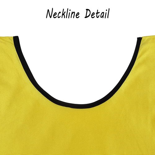SHIJIXING 12 Pack Scrimmage Training Vest, Sports Pinnies, Practice Jerseys, Practice Vest for Adult Youth Kids. (Large, Yellow)
